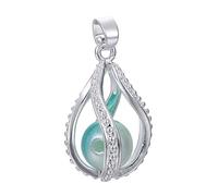 Vie jeune 10pcs Pearl Cage Bright Silver Beads Cage Locket Pendant Jewelry Making-for Oyster Pearls, Essential Oil Diffuser, Fun Gifts 21.5*12*10.5mm silver