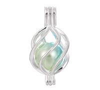 Vie jeune 10pcs Pearl Cage Bright Silver Beads Cage Locket Pendant Jewelry Making-For Oyster Pearls, Essential Oil Diffuser, Fun Gifts, M, Metal, No Gemstone