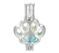 Vie jeune 10pcs Silver Pearl Cage Locket Pendants, Essential Oil Diffuser DIY Necklace Bracelet Jewelry Making Craft, Bulk Beads Aromatherapy Diffuser Charms Gifts for Women Girls, 6~8mm, Zinc Pearl