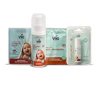 Vie Mosquito Essential Bundle Travel Kit Deet Free - Mosquito Spray, Squeeze and Stick Patches, 12 Wipes and After Bite Roll on