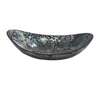 VIE Naturals Capiz Inlay Boat Shaped Bowl 25cm Black/Silver