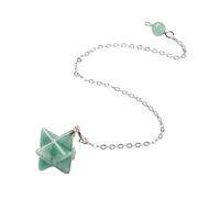 VIE Naturals Chakra Jewelry, Merkaba Star Pendulum, Green Aventurine with Chains, One