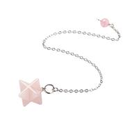 VIE Naturals Chakra Jewelry, Merkaba Star Pendulum, Rose Quartz with Chains, One