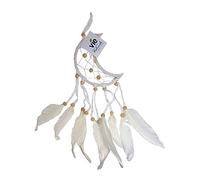 VIE Naturals Crescent Dream Catcher, Feathers, 12cm, White