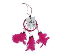 Vie Naturals Dream Catcher, 6cm Ring with Bead, Pink