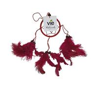 Vie Naturals Dream Catcher, 6cm Ring with Bead, Red