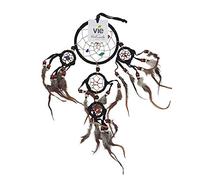 Vie Naturals Dream Catcher with Beads, 9cm Ring with 4 Smaller Rings, Black