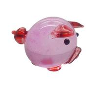 VIE Naturals Hand Blown Glass Sculpture, Round Pig
