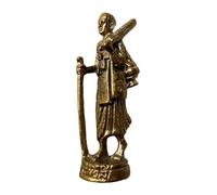 VIE Naturals Miniature Brass Figurines, Buddha Standing with Walking Stick
