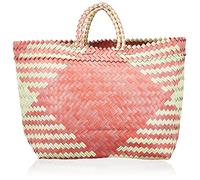 VIE Naturals Recycled Plastic Woven Beach/Tote Bag Mixed Colours, Large