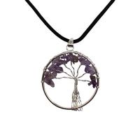 VIE Naturals Tree of Life Pendant, Amethyst, 30mm