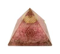 VIE Orgone Reiki Healing Pyramid, Rose Quartz, 7.5cm