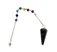 VIE Pendulum with 7 Chakra Beaded Chain (Larvikite)