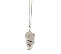 VIE Rough Cut Crystal Pendant Necklace, Clear Quartz