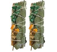 VIE Sage Smudge Sticks (White Sage, Orange, Green Sinuata and Eucalyptus 4") (Pack of 2)