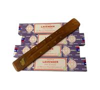 VIE Satya Incense Sticks, 4 Packs x 15g, with Incense Holder, Lavender