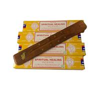 VIE Satya Incense Sticks, 4 Packs x 15g, with Incense Holder, Spiritual Healing