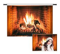 Vie Savaran 10x8ft Burning Firewood Backdrop Burning Fireplace Yellow Fire Flaming Woods Photography Background Winter Camping Barbecue Christmas Party Portrait Studio Photo Props Polyester