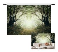 Vie Savaran 6x4ft Foggy Forest Backdrop Old Tree Green Leaves Pathway Fog Woods Fairytale Outdoor Scenery Photography Background Birthday Party Adult Kids Artistic Portrait Studio Photo Props