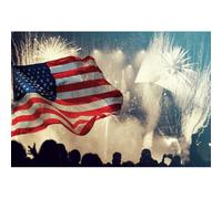 Vie Savaran 7x5ft Independence Day Backdrop American Flag Stars Stripes Fireworks Patriotic Holiday Celebration Photography Background National Veterans Day Party Studio Photo Props Polyester