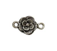 VIE Silver-Plated Charm, Flower, Approx. 1.5x1cm, Pack of 48