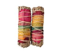 VIE Smudge Stick, White Sage and 7 Chakra Petals 4", Pack of 2