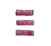 VIE Smudge Stick, White Sage and Pink Petals 4", Pack of 3