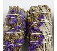 VIE Smudge Stick, White Sage and Purple Sinuata 4", Pack of 2