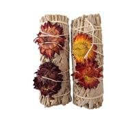 VIE Smudge Stick, White Sage and Red Sunflower 4", Pack of 2