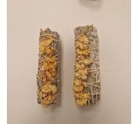 VIE Smudge Stick, White Sage and Yellow Sinuata 4", Pack of 2