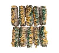 VIE Smudge Stick, White Sage, Green and Yellow Sinuata 4", Pack of 10