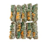 VIE Smudge Stick, White Sage, Orange, Green Sinuata and Eucalyptus 4", Pack of 10