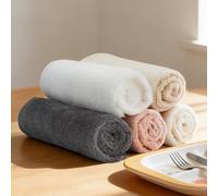 Vie TRIOMPHE 5-Pack Soft Cotton Washcloths 30x30cm, Zero-Twist Long-Staple Cotton Face Towels, Marshmallow Cloud Texture, Ultra-Gentle Sensitive Skin, Baby Care, 5 Colours