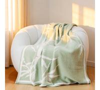 Vie TRIOMPHE Bamboo Breeze Lightweight Throw Blanket 100x150cm, Water Ripple Pattern Soft Fleece Blanket, All Season Warmth for Office Nap Sofa Travel