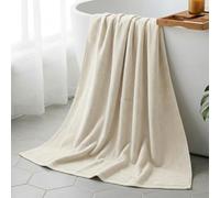 Vie TRIOMPHE Luxury Zero-Twist Cotton Bath Sheet, 90x180cm Oversized Long-Staple Cotton Towel for Bathroom Spa Beach, Ultra-Soft Absorbent Hotel Quality, Quick Dry Extra Large, Moonlight White