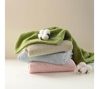 Vie TRIOMPHE Luxury Zero Twist Cotton Face Cloths Set of 4 34x80cm Lightweight Long Staple Cotton Hand Towels Soft Absorbent Flannels for Bathroom Guest Room Gym Aqua Blue Sage Green Coral Pink White