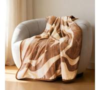 Vie TRIOMPHE Throw Blanket Soft Autumn Blanket for Bed, Couch, Sofa Lightweight Breathable Stylish Seasonal Home Decor Blankets (39 inch*59 inch, Cappuccino Fleece Shawl Blanket)