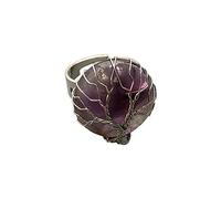 VIE Wire Wrapped Tree of Life Ring, 2cm, Amethyst