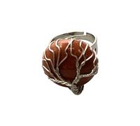VIE Wire Wrapped Tree of Life Ring, 2cm, Red Goldstone