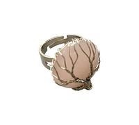VIE Wire Wrapped Tree of Life Ring, 2cm, Rose Quartz