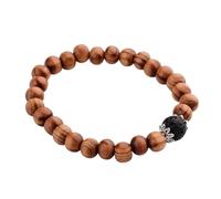VIE Wood Bracelet with Lava Rock