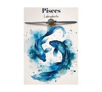 VIE Zodiac Bracelet Pisces | Labradorite Crystal Healing Stone Wristlet with Star Sign Card | Astrology Birthday Gift for Women | Natural Gemstone Bead Bracelet