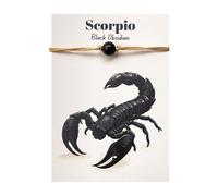 VIE Zodiac Bracelet Scorpio | Black Obsidian Crystal Healing Stone Wristlet with Star Sign Card | Astrology Birthday Gift for Women | Natural Gemstone Bead Bracelet