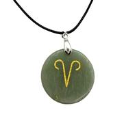 VIE Zodiac Coin Pendant (Aries, Green Aventurine)