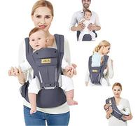 Viedouce Baby Carrier Ergonomic with Hip Seat/Pure Cotton Lightweight and Breathable/Multiposition:Dorsal, Ventral, Adjustable for Newborn and Toddler 3 to 48 Month (3.5 to 20 kg)