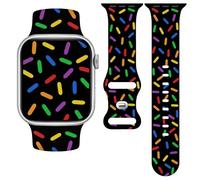 Vieeki Pride Rainbow Band Compatible with Apple Watch Band 46mm 45mm 44mm 49mm (Strap Replacement for iWatch Series SE 11 10 9 8 7 6 5 4 3 for Women Men) 42mm Candy