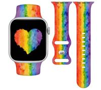 Vieeki Pride Rainbow Band Compatible with Apple Watch Band 46mm 45mm 44mm 49mm (Strap Replacement for iWatch Series SE 11 10 9 8 7 6 5 4 3 for Women Men) 42mm Rainbows