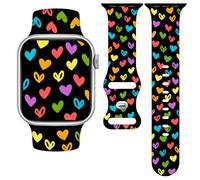 Vieeki Pride Rainbow Band Compatible with Apple Watch Band 46mm 45mm 44mm 49mm (Strap Replacement for iWatch Series SE 11 10 9 8 7 6 5 4 3 for Women Men) 42mm Heart
