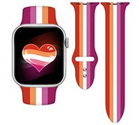 Vieeki Pride Watch Band Compatible with Apple Watch 38mm 40mm 41mm 42mm 44mm 45mm Replaceable Silicone Smartwatch Straps for iWatch Series Ultra SE 9 8 7 6 5 4 3 2 1, 42mm/41mm/40mm (M/L), Silicone