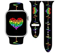 Vieeki Pride Watch Band Compatible with Apple Watch 38mm 40mm 41mm 42mm 44mm 45mm Replaceable Silicone Smartwatch Straps for iWatch Series Ultra SE 9 8 7 6 5 4 3 2 1